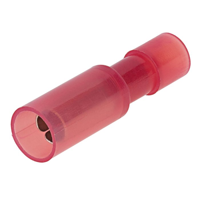 22-18 AWG Female Bullet Connector - Insulated Quick-Connect Crimp Terminal 22-18 AWG Female Bullet Connector - Insulated Quick-Connect Crimp Terminal