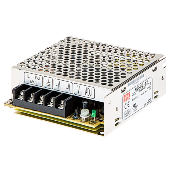 Mean Well RS Series Switching Power Supply - 12 VDC - 50W main product photo