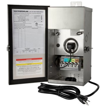 300W Low Voltage Stainless Steel Transformer - Multi-Tap 12V / 13V / 14V / 15V Output - Optional Photocell